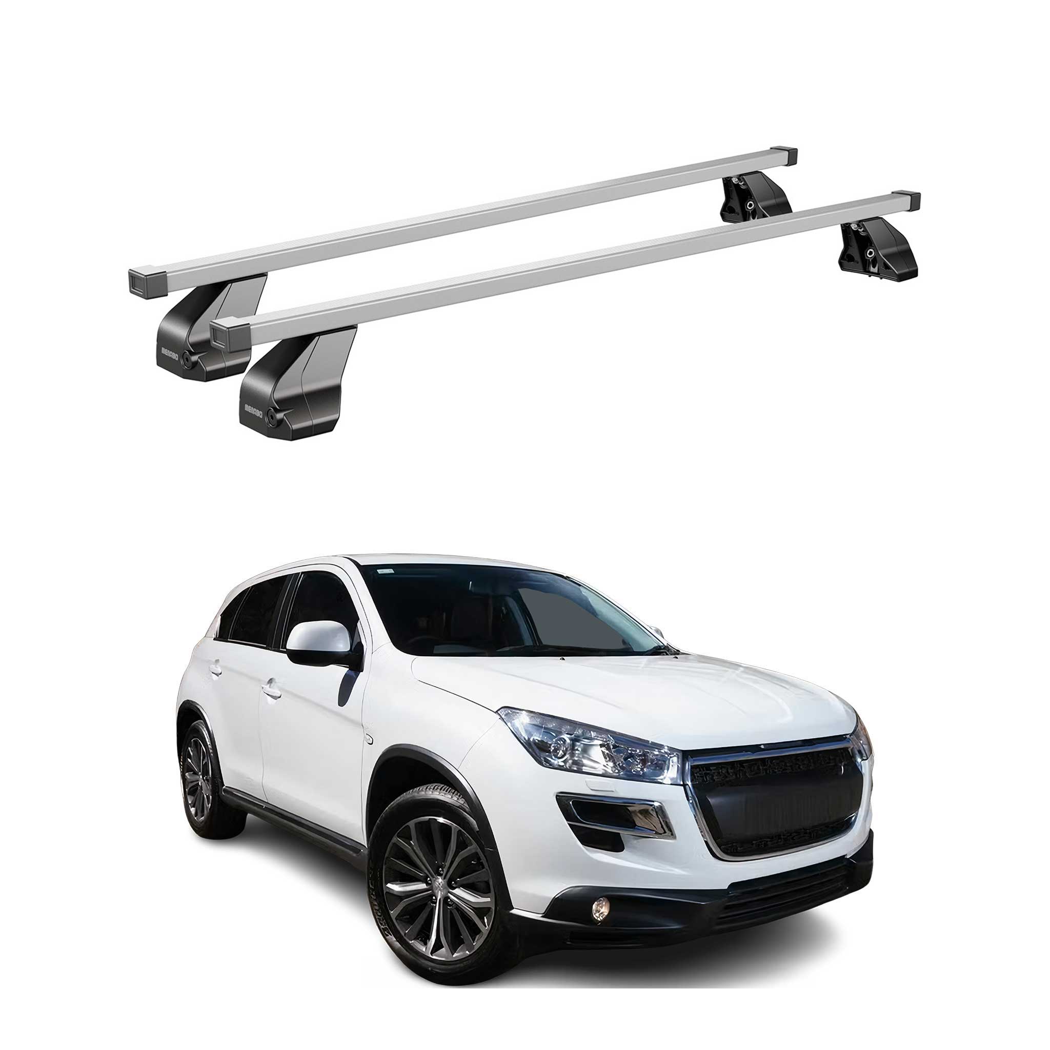 Barres de toit transversales pour Peugeot 4008 2012-2017 Gris