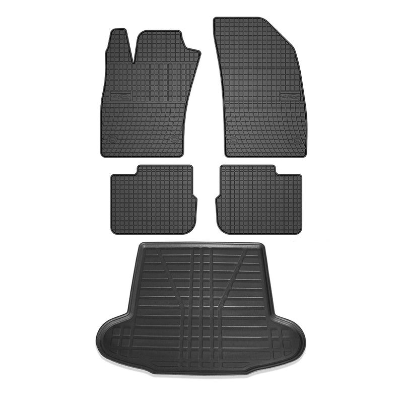 Kit Tapis de sol et coffre pour Fiat Tipo 2015-2024 Berline TPE Noir