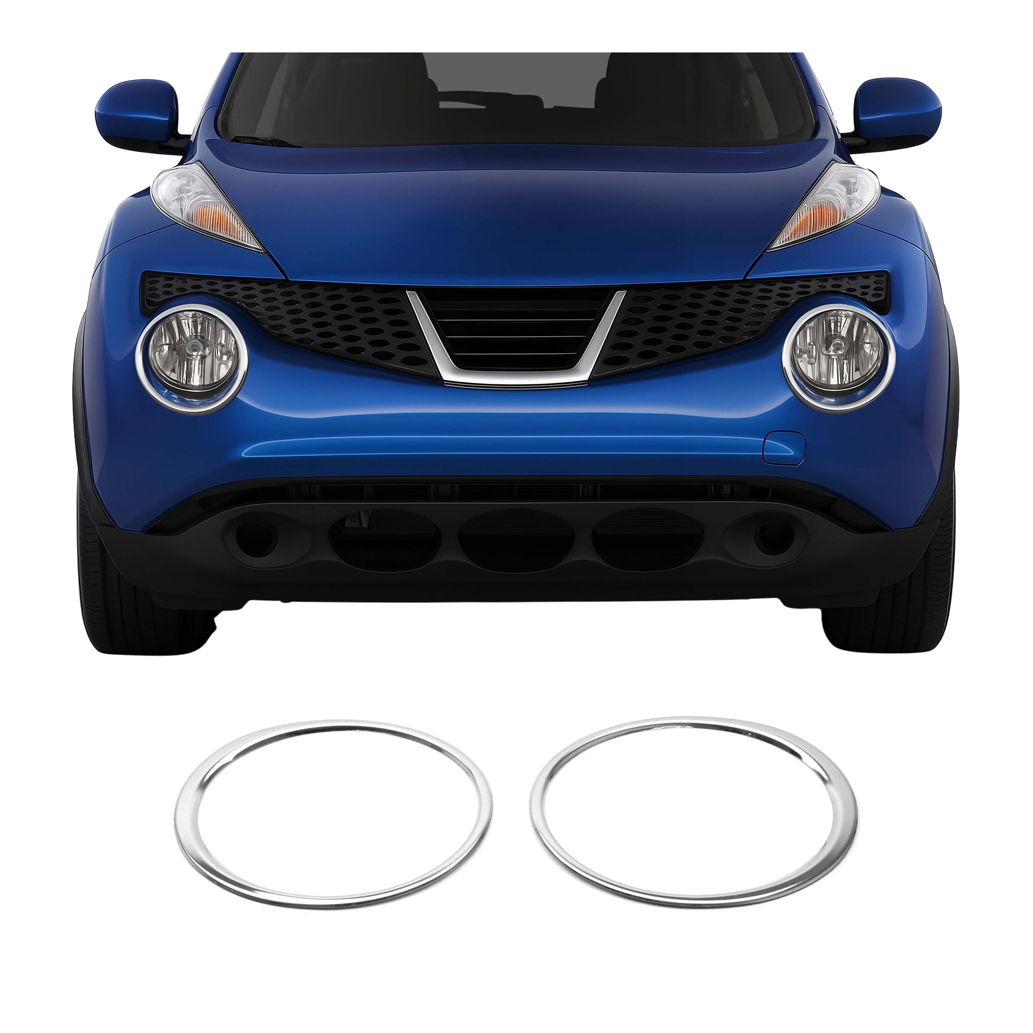 Cadre Phare Antibrouillard pour Nissan Juke 10-14 en acier inox Chromé