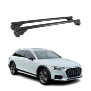 Barres de toit transversales pour Audi A4 B9 Allroad 2016-2024 Alu Noir 2x