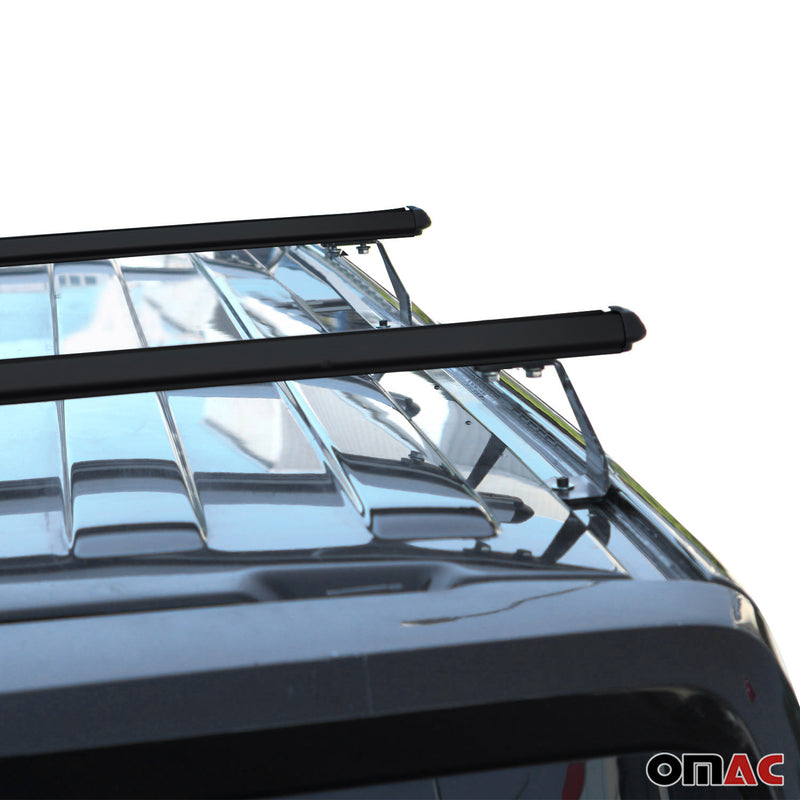 Barres de toit transversales pour VW T7 Multivan 2021-2024 alu noir 2x