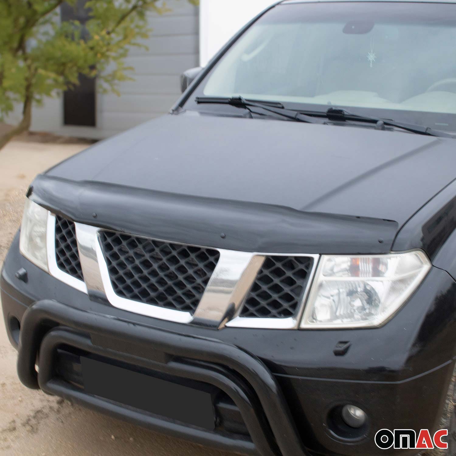 Deflecteurs d'air capot de voiture pour Nissan Navara D40 2005-15 Acrylique Noir