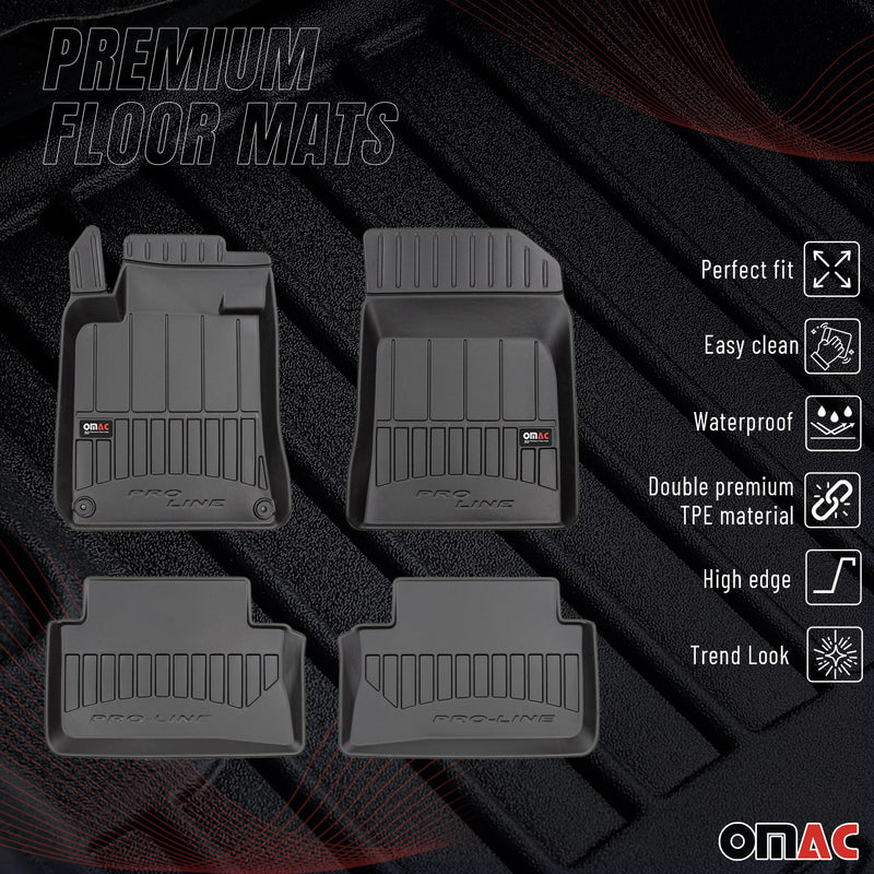 Tapis de Sol Voiture pour Peugeot 508 2010-2018 Caoutchouc TPE Noir