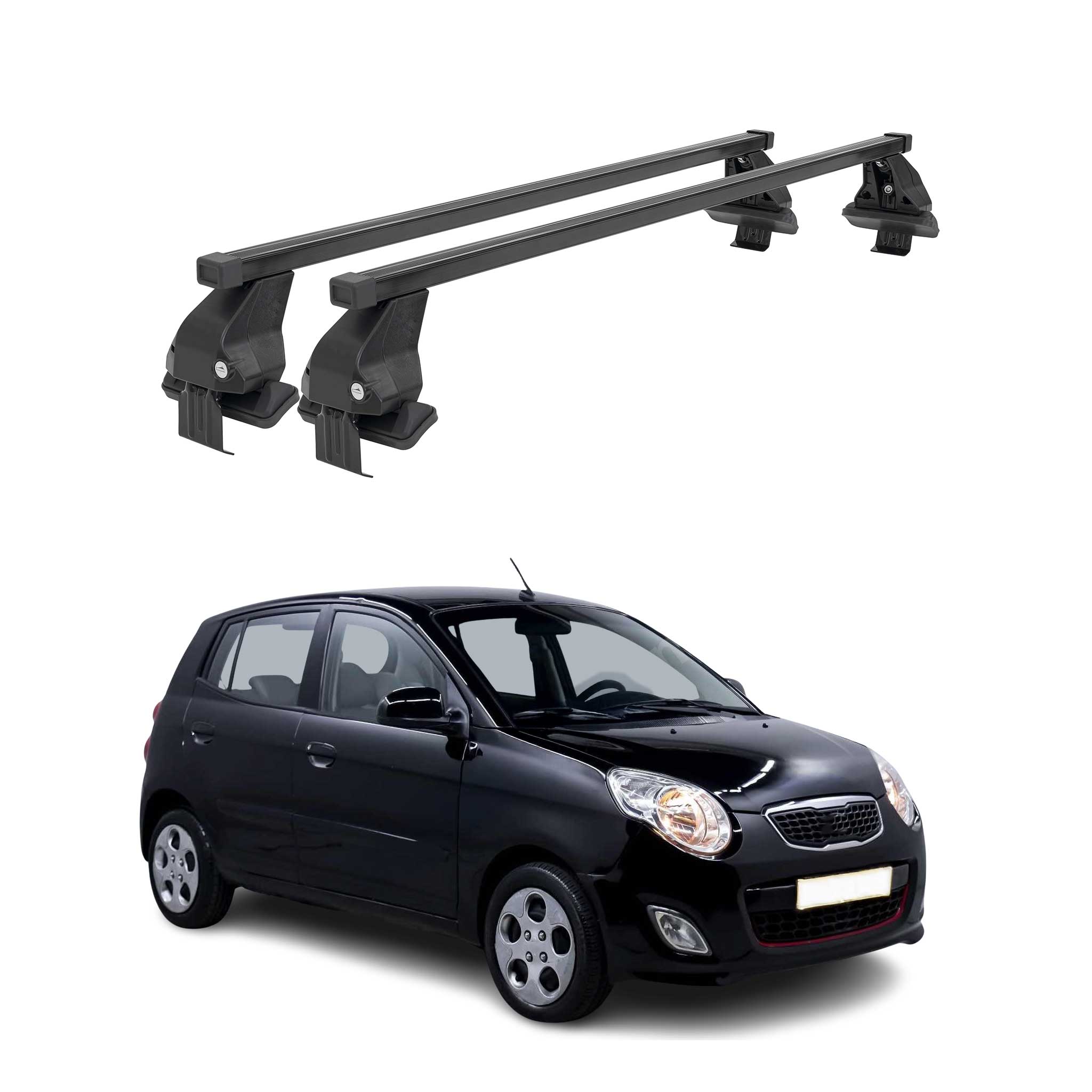 Barres Transversales Menabo pour Kia Picanto 2011-2017 Noir
