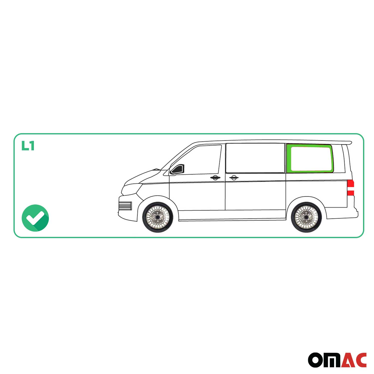 Vitre de Porte pour VW T6 T6.1 Transporter 2015-24 L1 Arrière Gauche Verre fixe