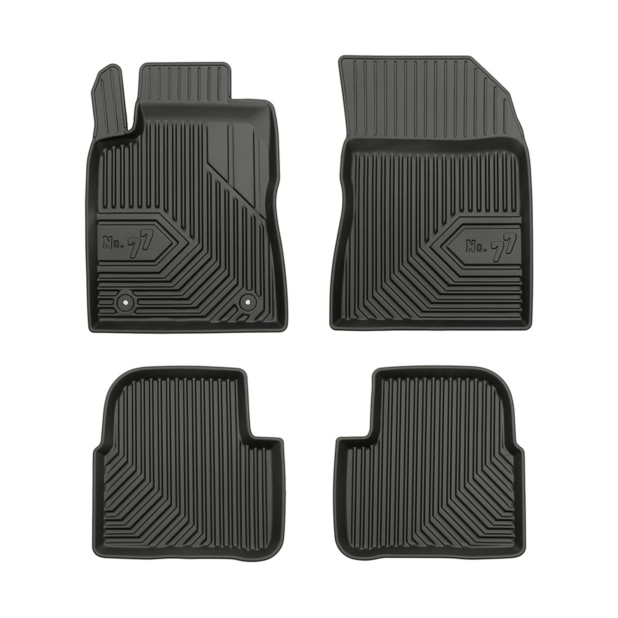 Tapis de Sol de Voiture pour Citroën C3 III 2016-2024 caoutchouc Noir 4 pcs