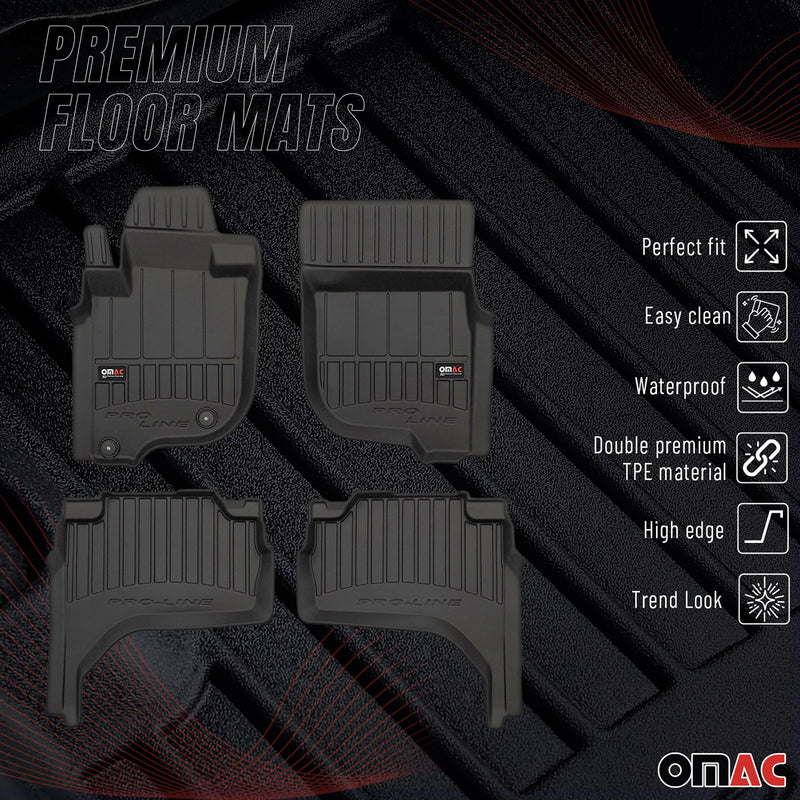 Tapis de Sol pour Mitsubishi L200 2019-2022 Caoutchouc TPE Noir