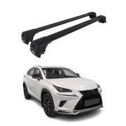 Barres De Toit Transversales pour Lexus NX I 2015-2021 Aluminium Noir 2Pcs