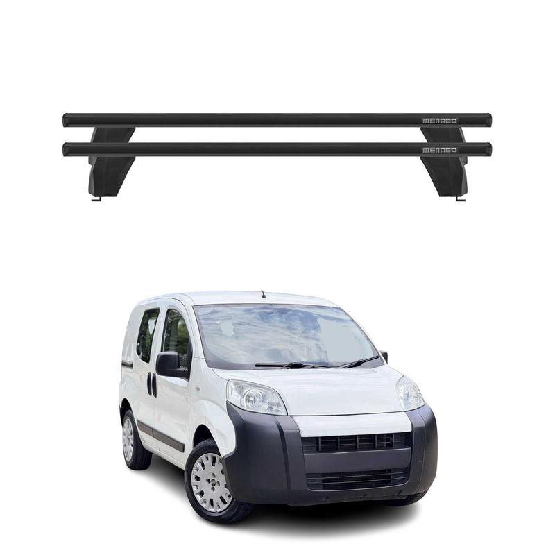 Menabo Barres de toit Transversales pour Citroen Nemo 2008-2024 Alu Noir 2x ABE