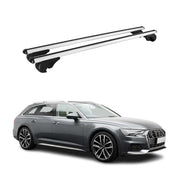 Barres de toit Transversales pour Audi A6 C8 Allroad 2019-2025 TÜV Alu Gris 2x