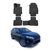 OMAC Tapis de sol pour Toyota RAV4 Hybrid 2018-2024 en caoutchouc Noir