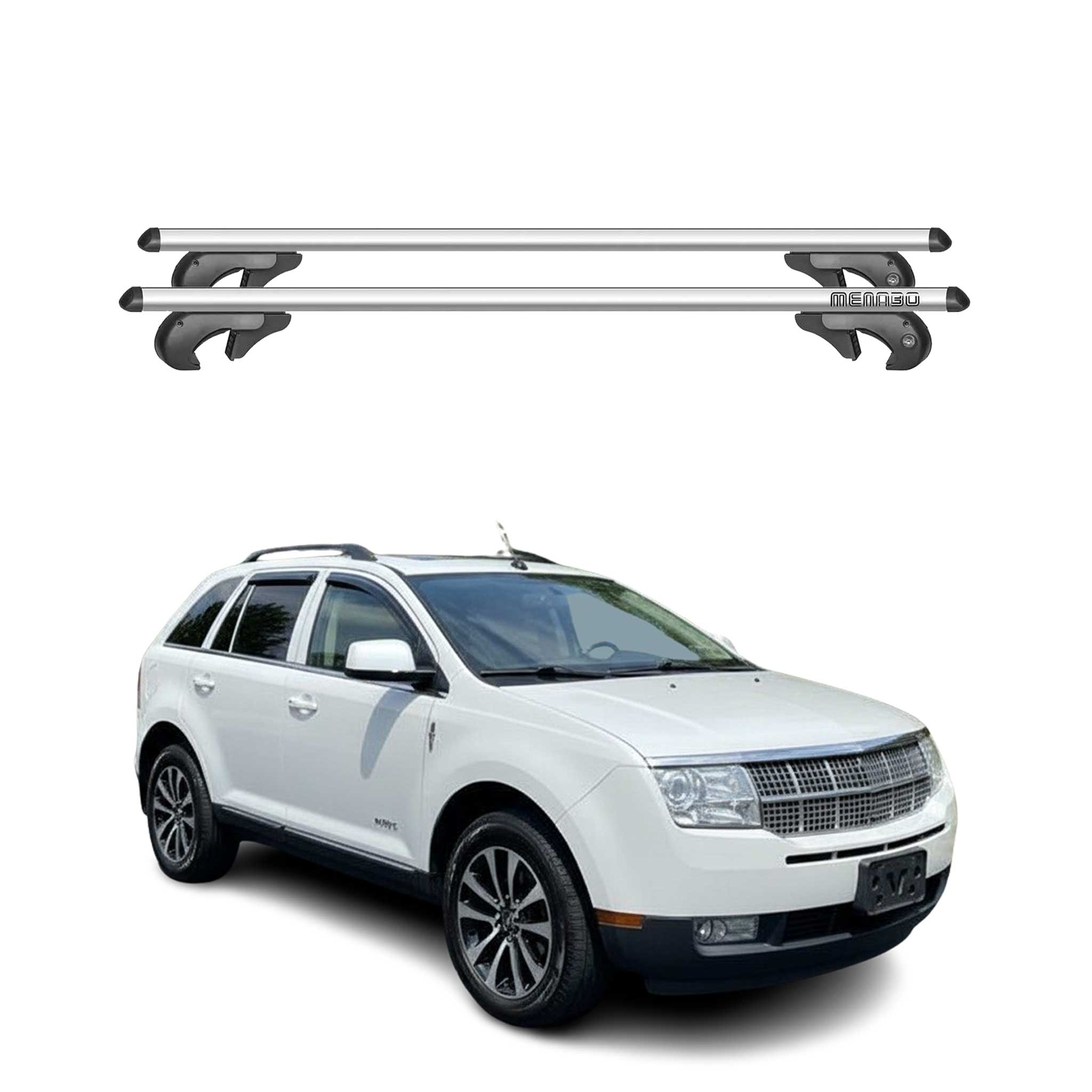 Barres de toit transversales pour Lincoln MKX 2007-2015 90kg Aluminium Gris 2x