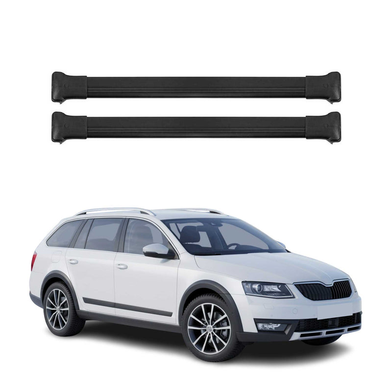 Barres de Toit transversales pour Skoda Octavia Scout mk3 Break 2013-2020 Noir