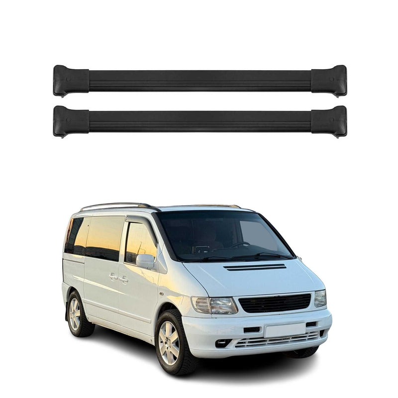 Barres de toit transversales pour Mercedes Vito W638 1996-2003 Aluminium Noir