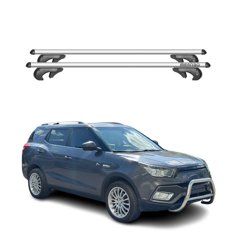 Barres de toit transversales pour Ssangyong XLV 2016-2020 90kg Alu Gris 2tlg