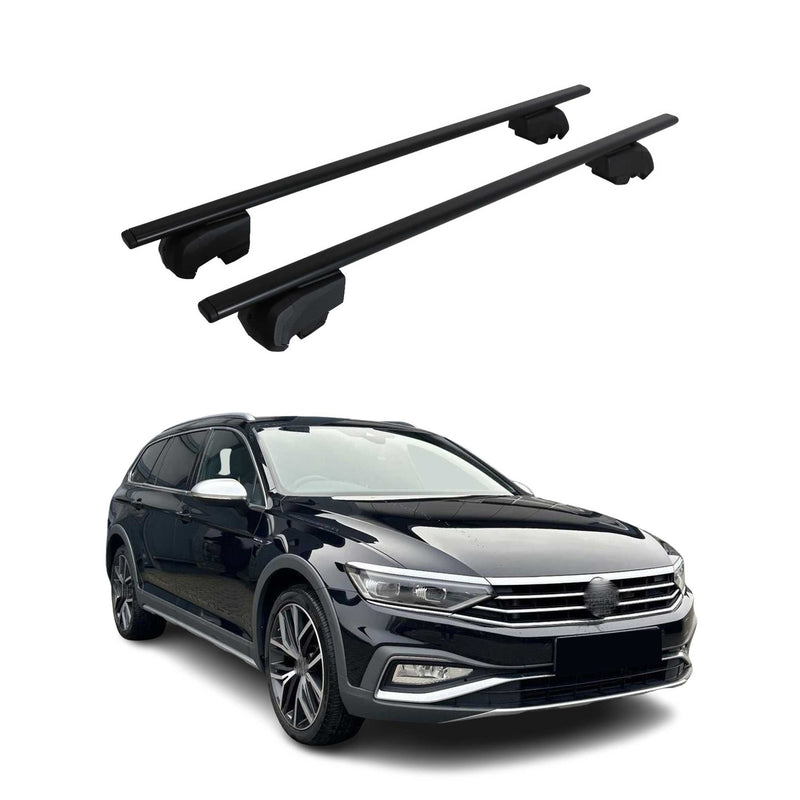 Barres de toit Transversales pour VW Passat Alltrack 2015-2023 Fer Noir ABE