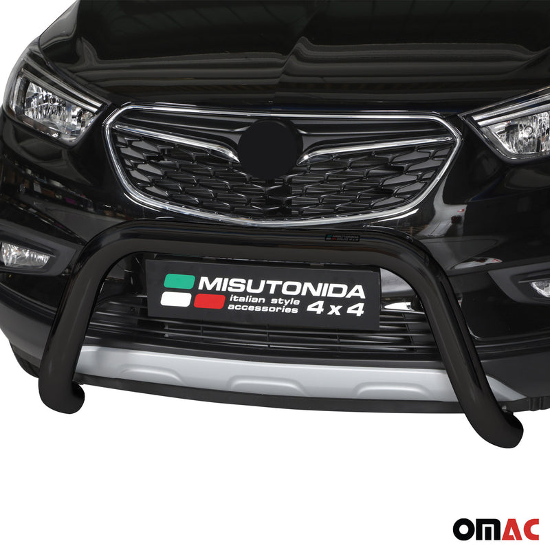 Pare-buffle Avant pour Opel Mokka X 2016-2019 76 mm en Acier Noir