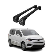 Barres de toit transversales pour Toyota Proace City 2019-2026 Aluminium Noir 2x