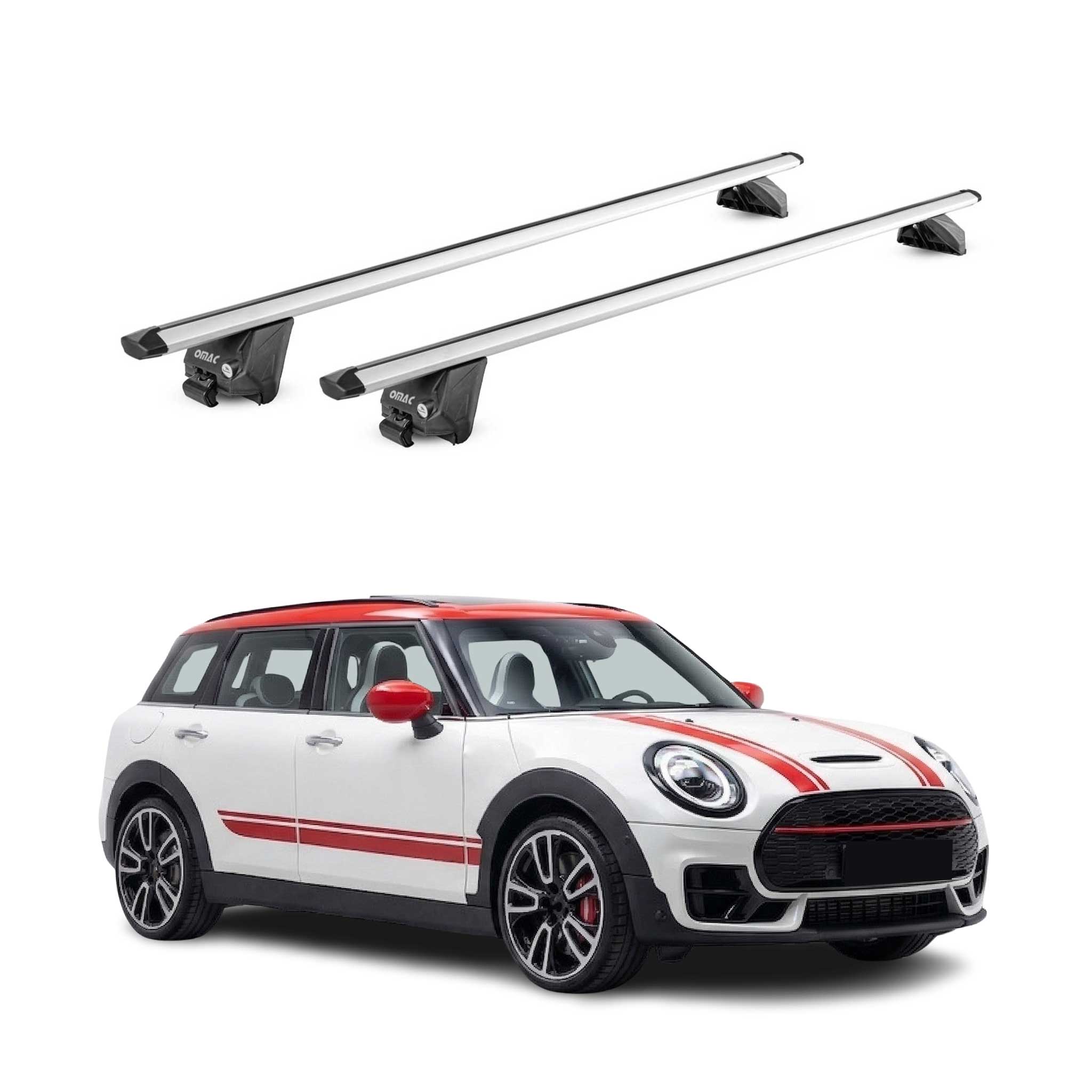 Barres de toit transversales pour Mini Clubman mk2 F54 2015-2024 Alu Gris ABE