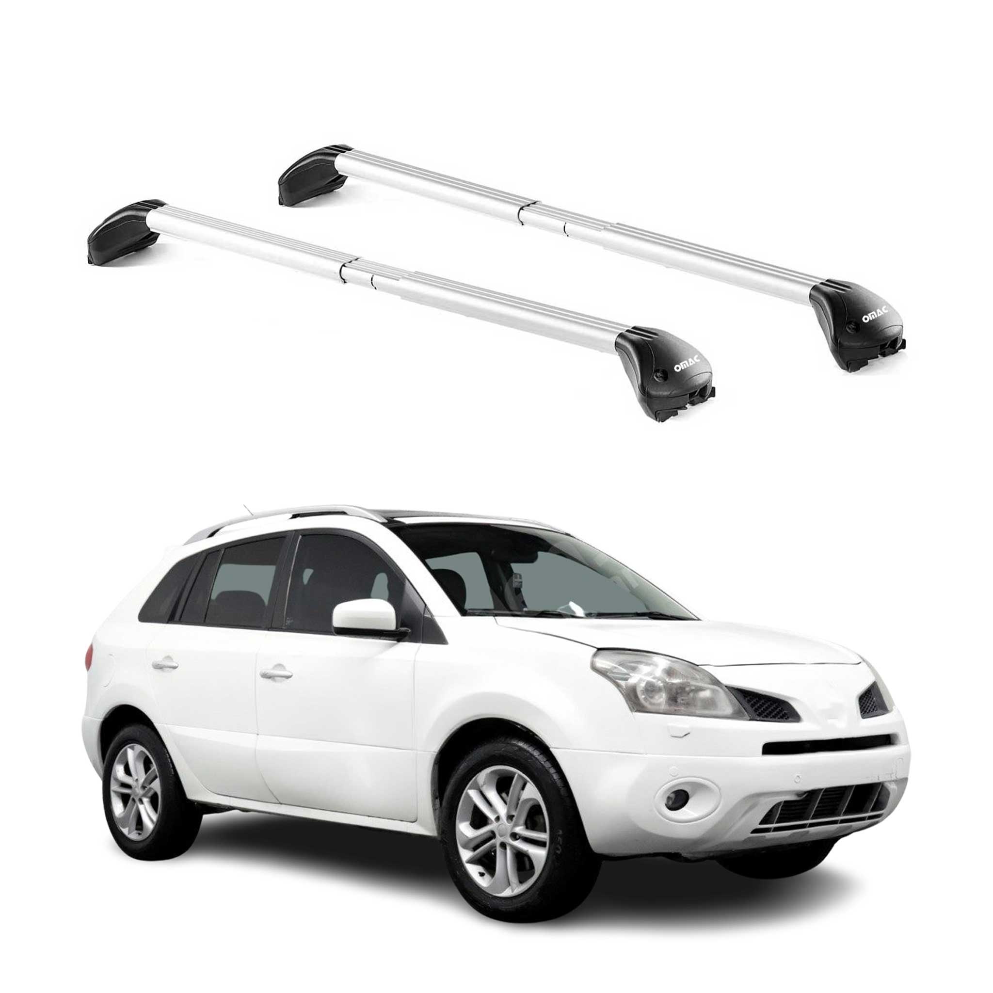 Barres de toit pour Renault Koleos I 2008-2017 5P Gris Argenté 2 pièces ABE