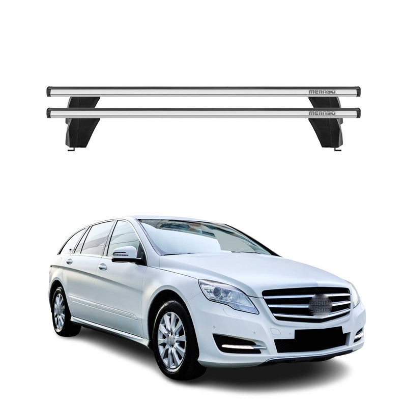 Menabo Barres de toit Transversales pour Mercedes R W251 2005-2013 Alu Gris ABE