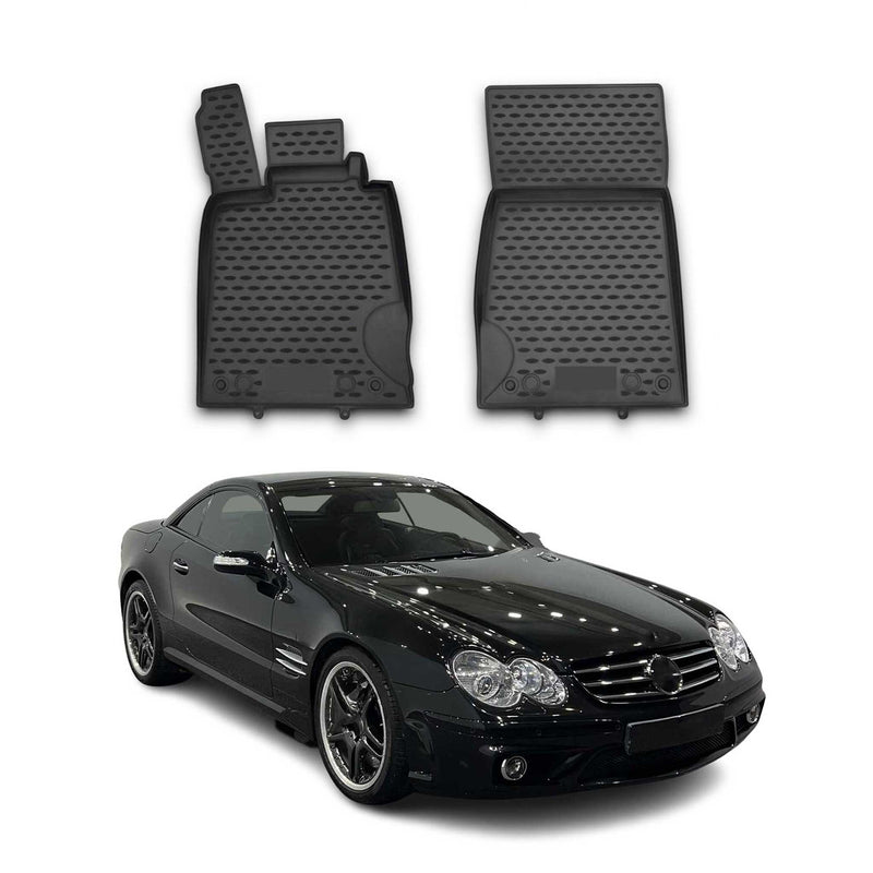 OMAC Tapis de sol pour Mercedes SL Klasse R230 2001-2012 en caoutchouc Noir