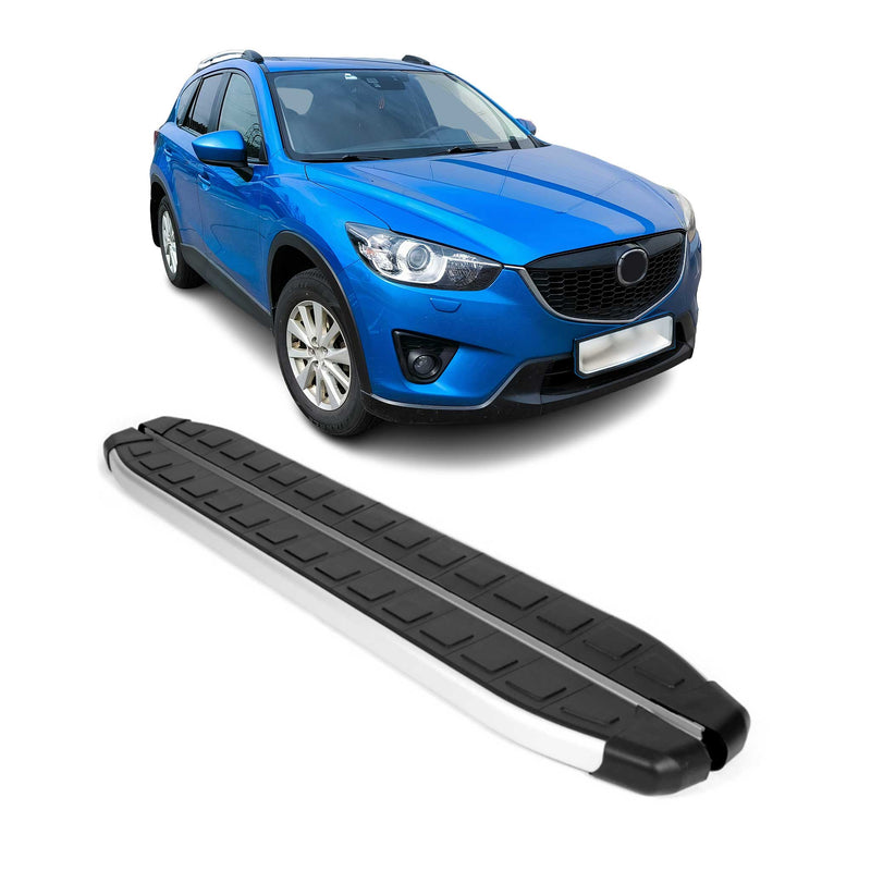Marchepieds Latéraux pédale pour Mazda CX-5 2012-2017 Aluminium Noir Gris 2Pcs