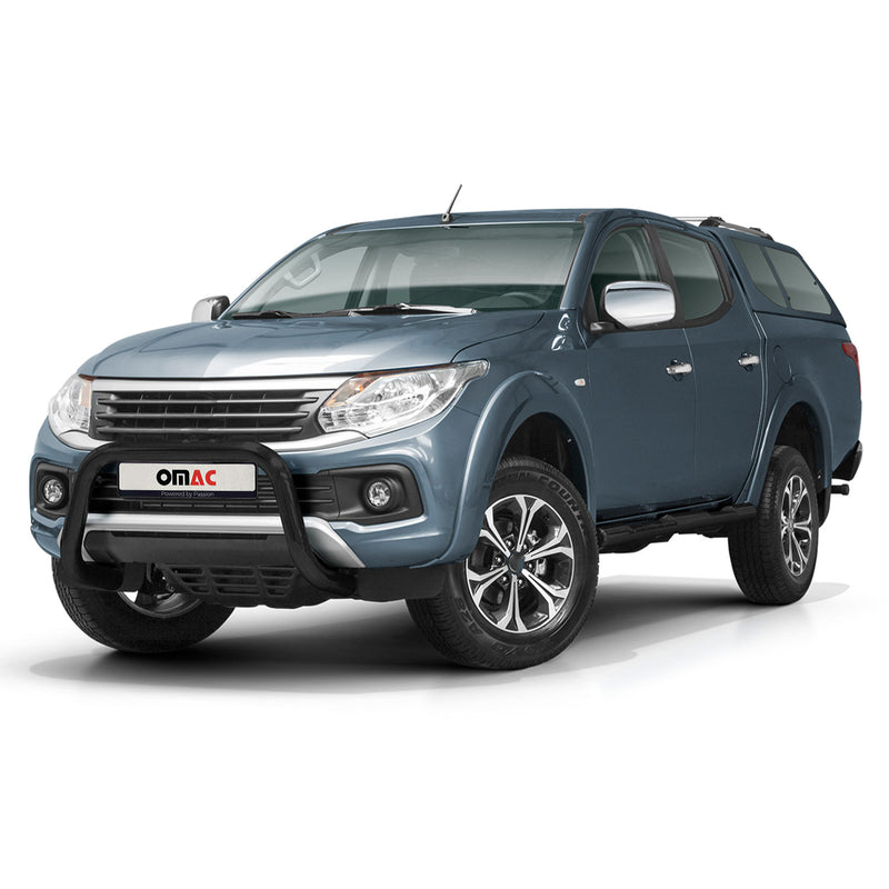 Pare-Buffle Avant Pour Fiat Fullback 2016-2019 Acier Inox Noir