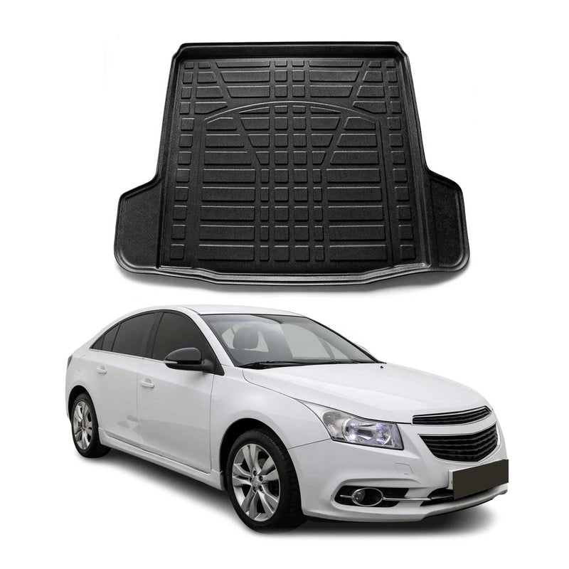 Tapis de Coffre pour Chevrolet Cruze 2009-2022 Berline en TPE Noir