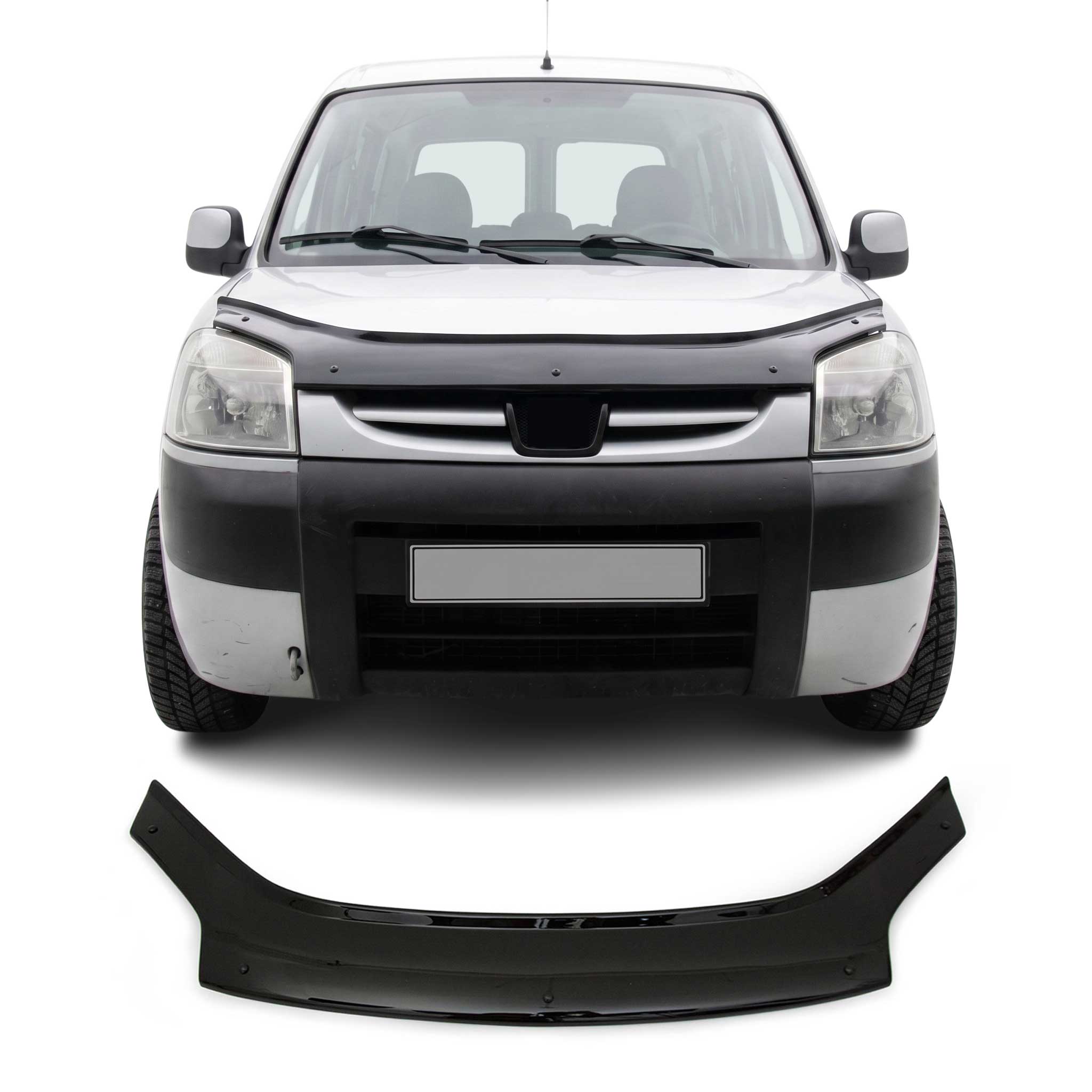 Deflecteurs d'air capot de voiture pour Peugeot Partner 1996-2008 Acrylique Noir