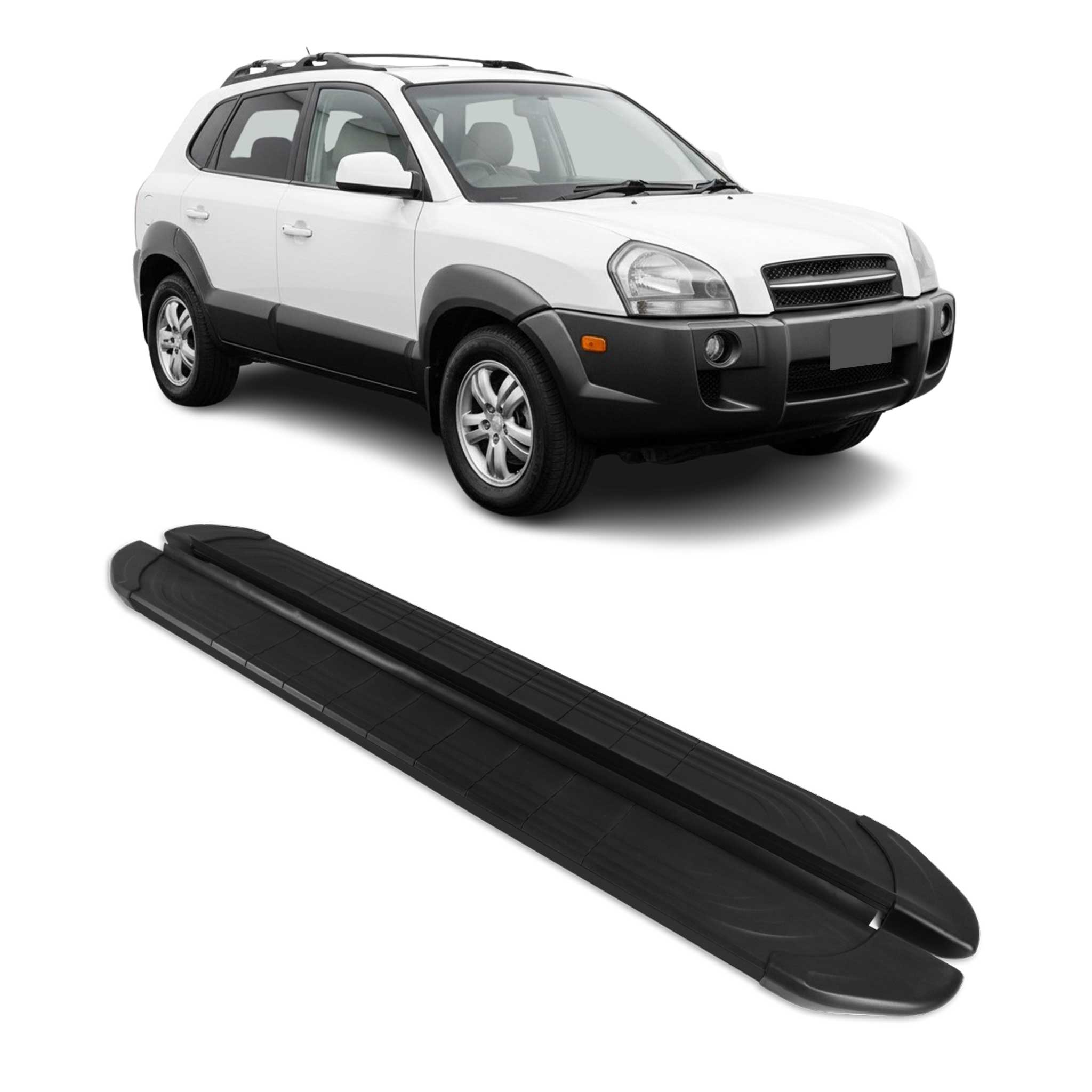 Marchepieds Latéraux pédale pour Hyundai Tucson 2004-2009 2Pcs Aluminium Noir