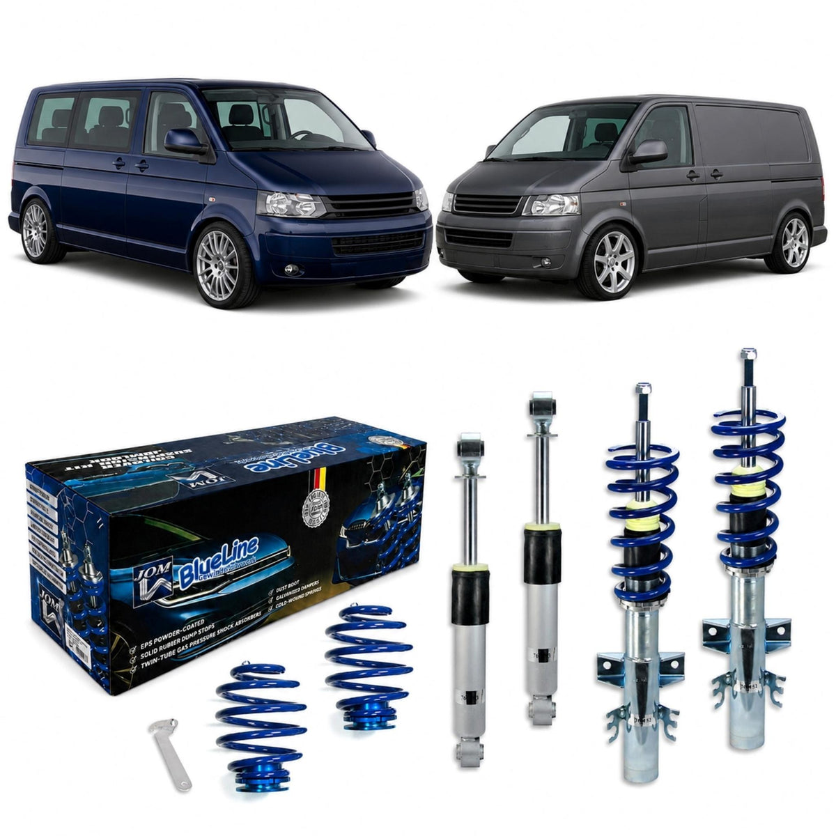 JOM BlueLine Combinés Filetés pour VW Multivan Bus T5 4Motion Typ 7H 2.0