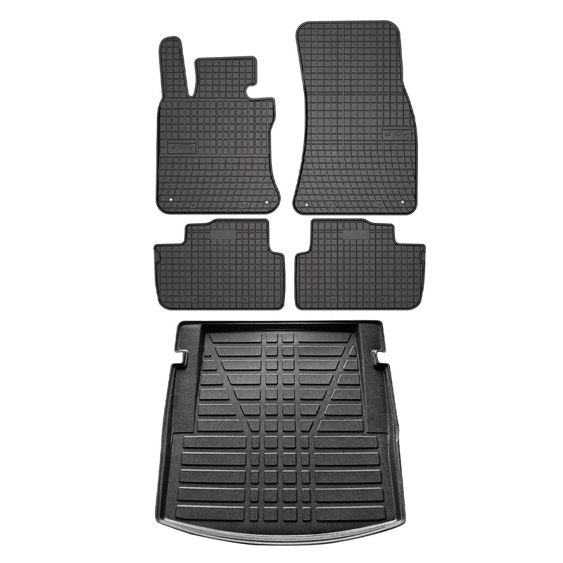 Kit Tapis de sol et coffre pour BMW Série 4 F32 Coupé 2013-2020 Noir TPE