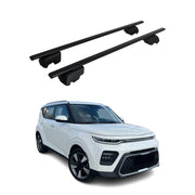 Barres de toit Transversales pour Kia Soul X-Line 2020-2023 Noir Fer ABE