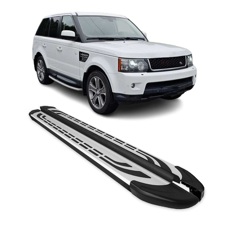 Marchepieds Latéraux pour Range Rover Sport L320 2005-2013 Aluminium Gris Noir