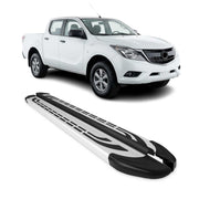 Marchepieds Latéraux pédale pour Mazda BT-50 Double Cab 2012-2020 Alu Gris 2Pcs