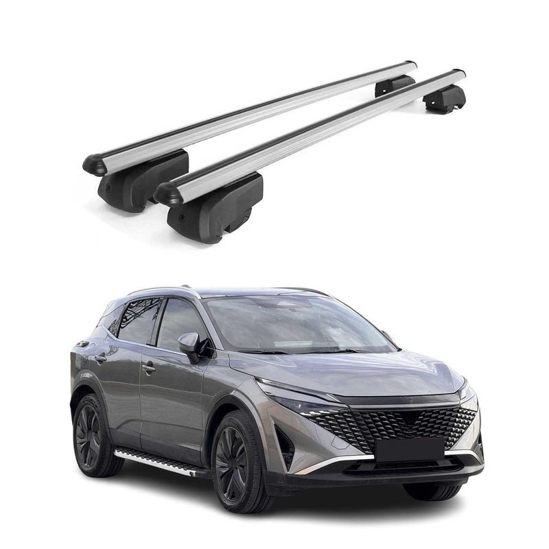 Barres de toit Transversales pour Nissan Qashqai 2021-2023 Alu Gris ABE