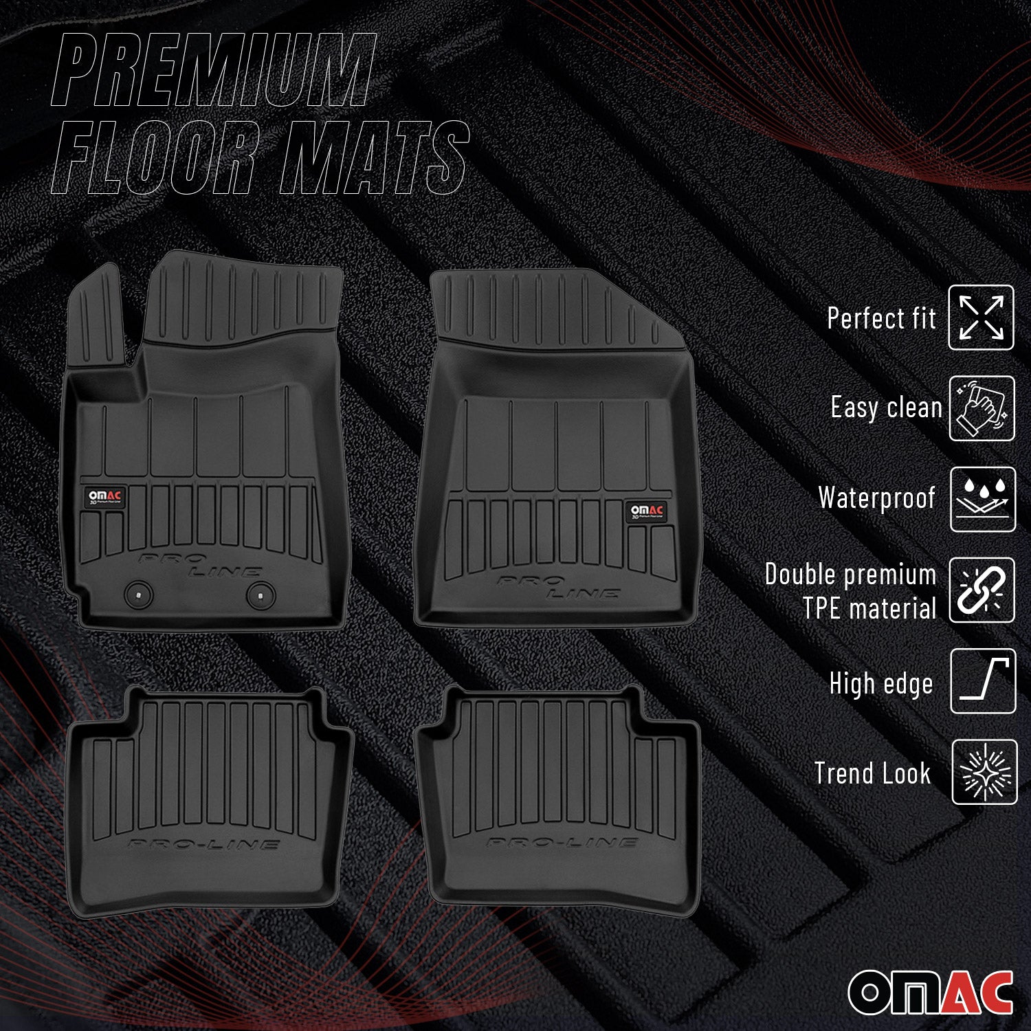 Tapis de Sol pour Hyundai i10 2020-2026 TPE Noir