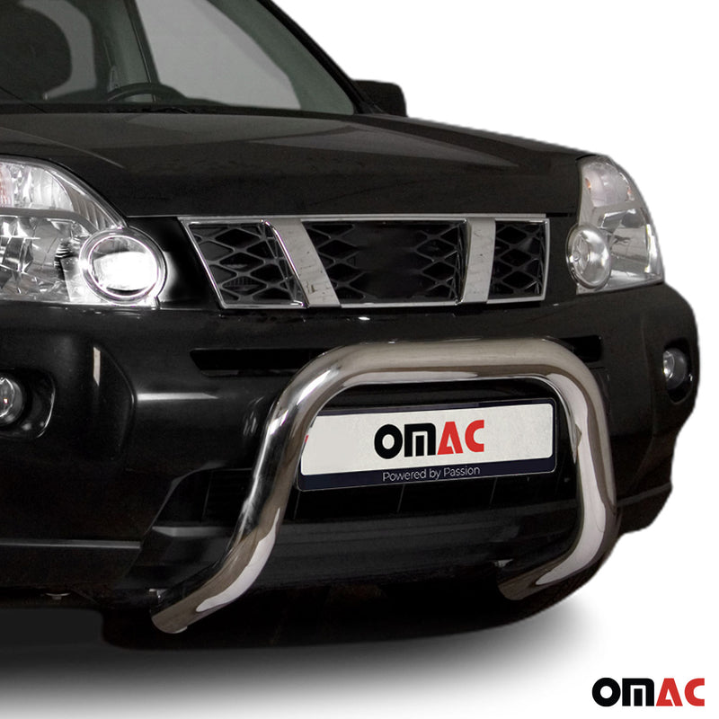 Pare-Buffle Avant Pour Nissan X-Trail 2007-2010 en Acier Inoxy Argent