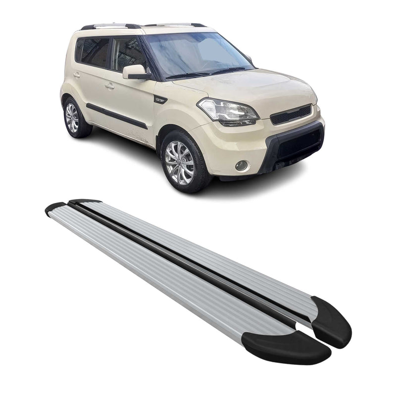Marchepieds Latéraux pédale pour Kia Soul 2008-2014 Aluminium Argent 2Pcs