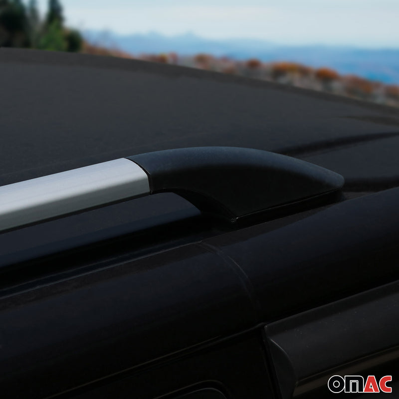 Barres de toit longitudinales pour Peugeot Partner 2018-2025 L2 Long Alu Gris