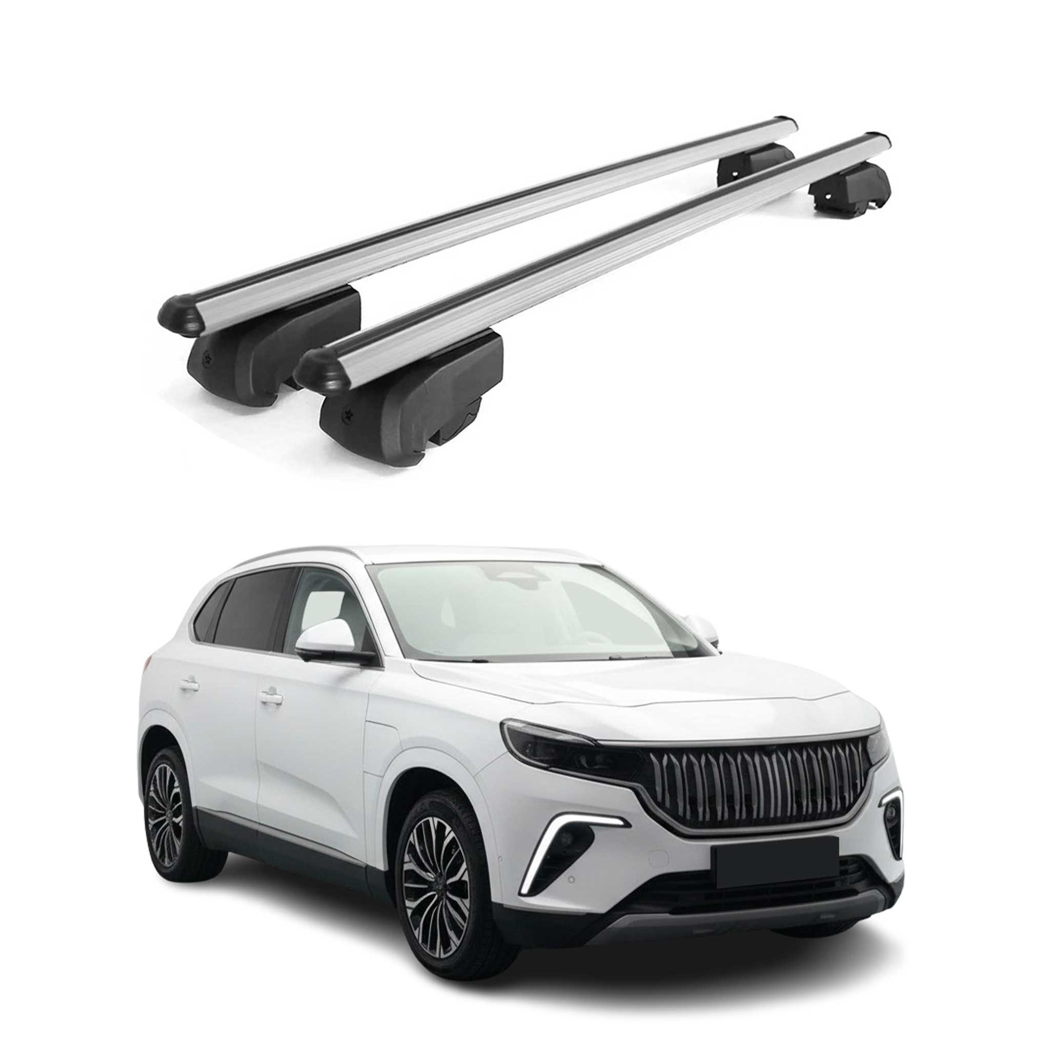 Barres de toit transversales pour Togg T10X 2023-2026 Aluminium Gris ABE 2Pcs
