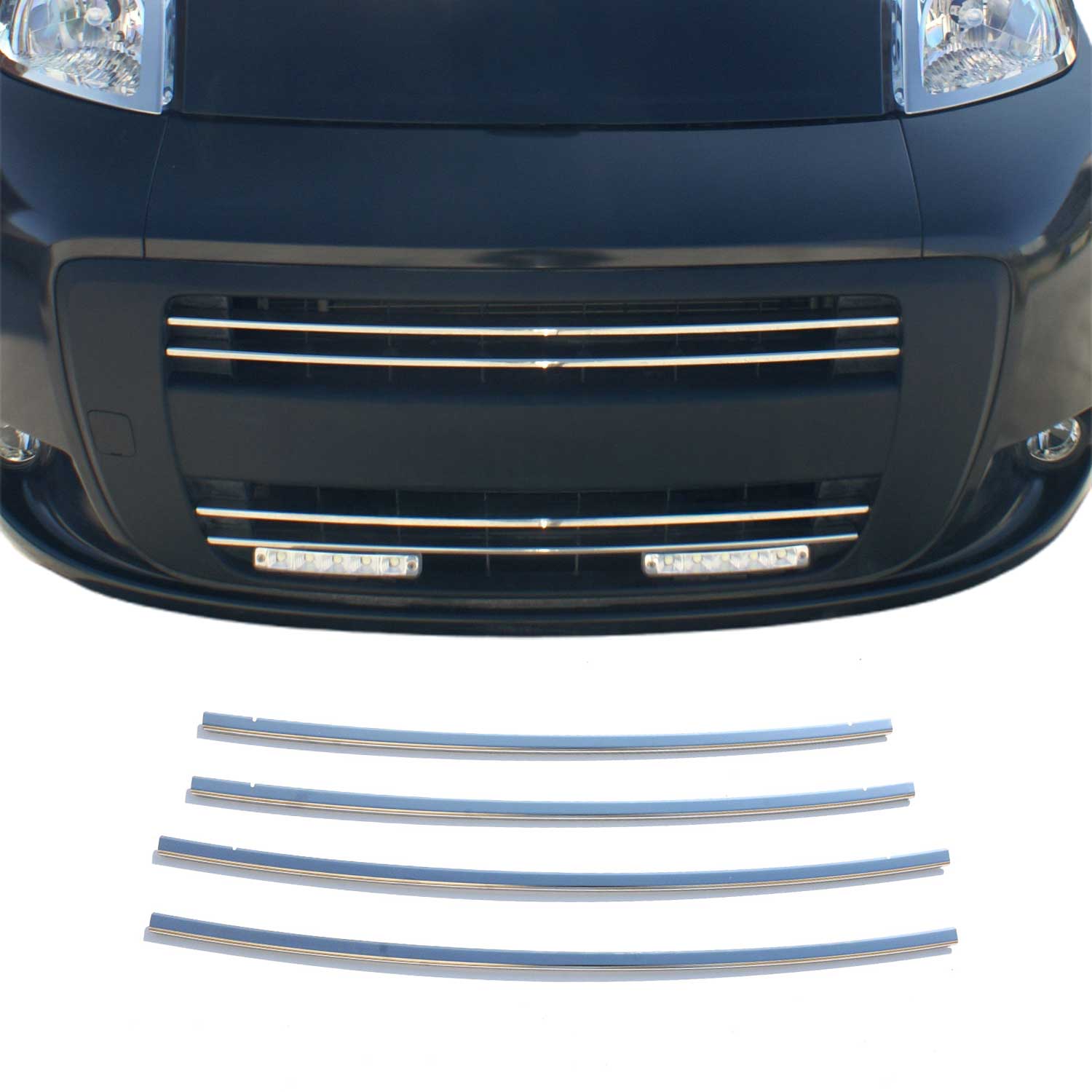 Moulure de Grille de Calandre pour Fiat Fiorino 2007-2016 Chromé 4Pcs