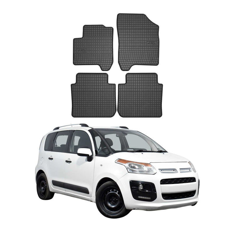 Tapis de Sol pour Citroen C3 Picasso 2008-2017 Caoutchouc Noir