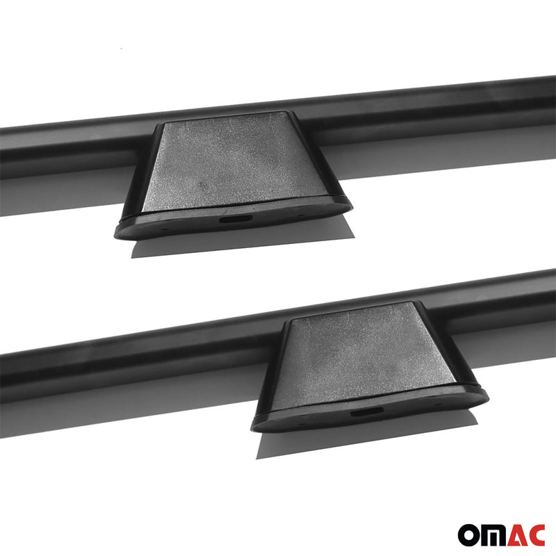 Barres de toit longitudinales pour VW III Caddy 2003-2015 L2 Long Alu Noir 2x