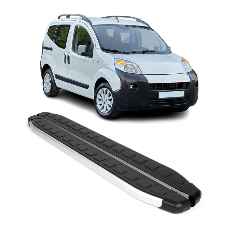 Marchepieds Latéraux pour Citroen Nemo 2008-2021 Aluminium Noir Gris 2Pcs