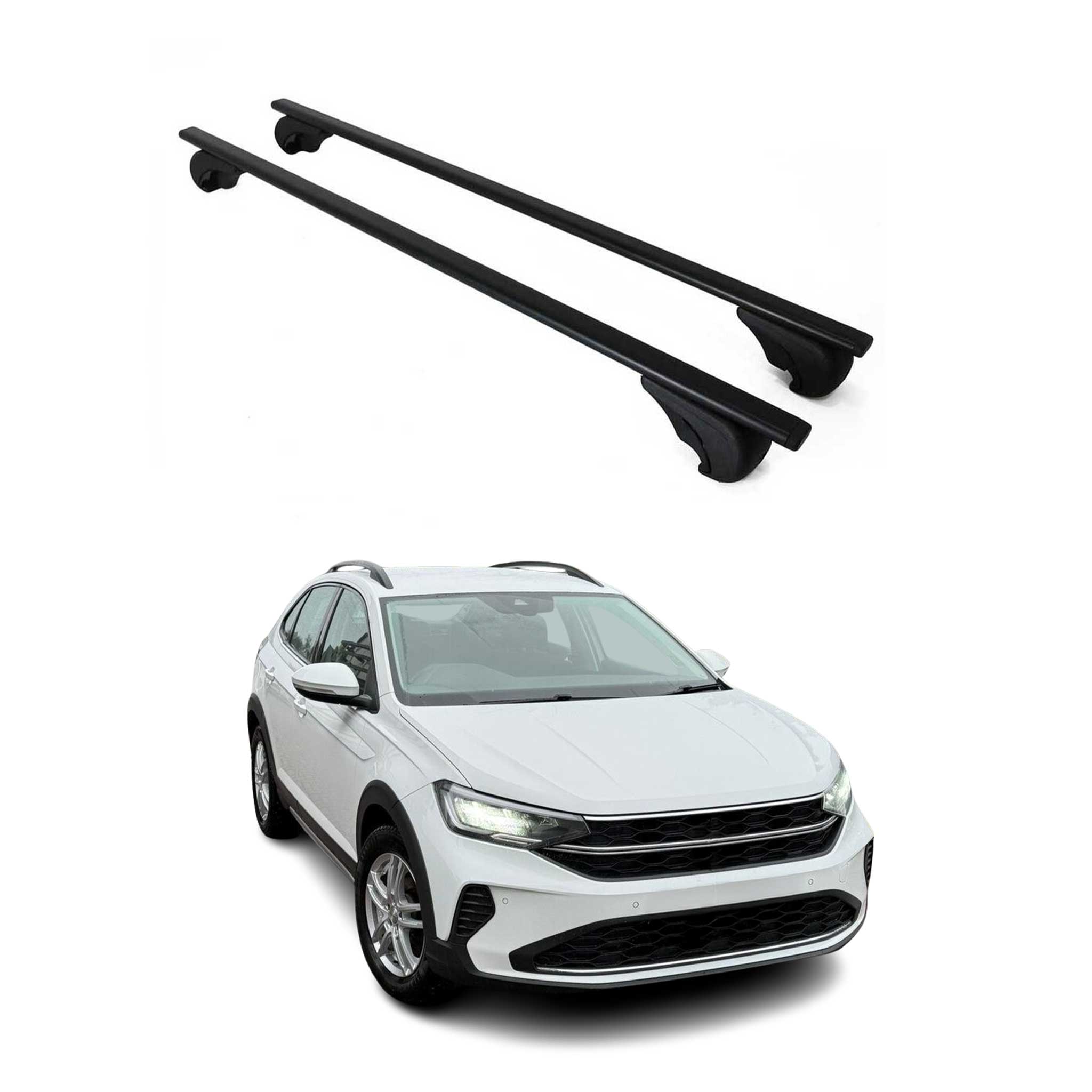 Barres de toit Transversales pour VW Taigo 2021-2026 Fer Noir