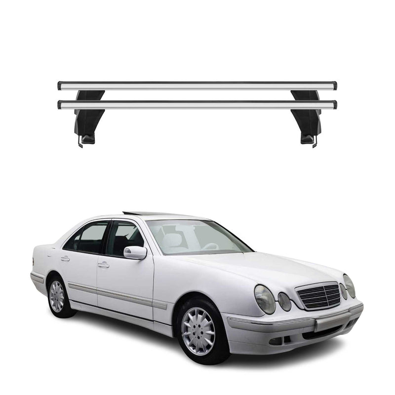 Menabo Barres de toit Transversales pour Mercedes Classe E W210 1995-2002 Gris