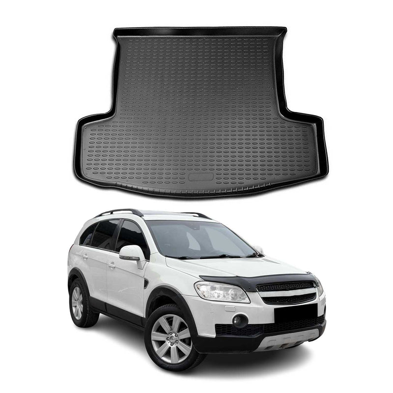 Tapis de Coffre pour Chevrolet Captiva 2006-2017 en caoutchouc TPE 3D Noir 1Pcs