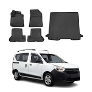 Kit Tapis de sol et coffre pour Dacia Dokker 2015-2024 en Caoutchouc TPE Noir